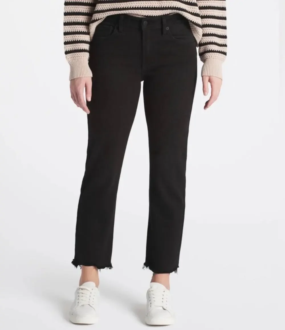 Just USA Jeans Women’s Size 33/16 Black Mid Rise Slim Straight Leg Raw Hem NWT